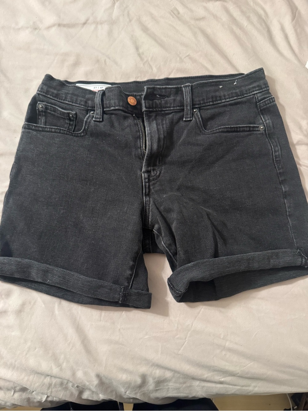 GAP Black Rolled-Hem Denim Shorts